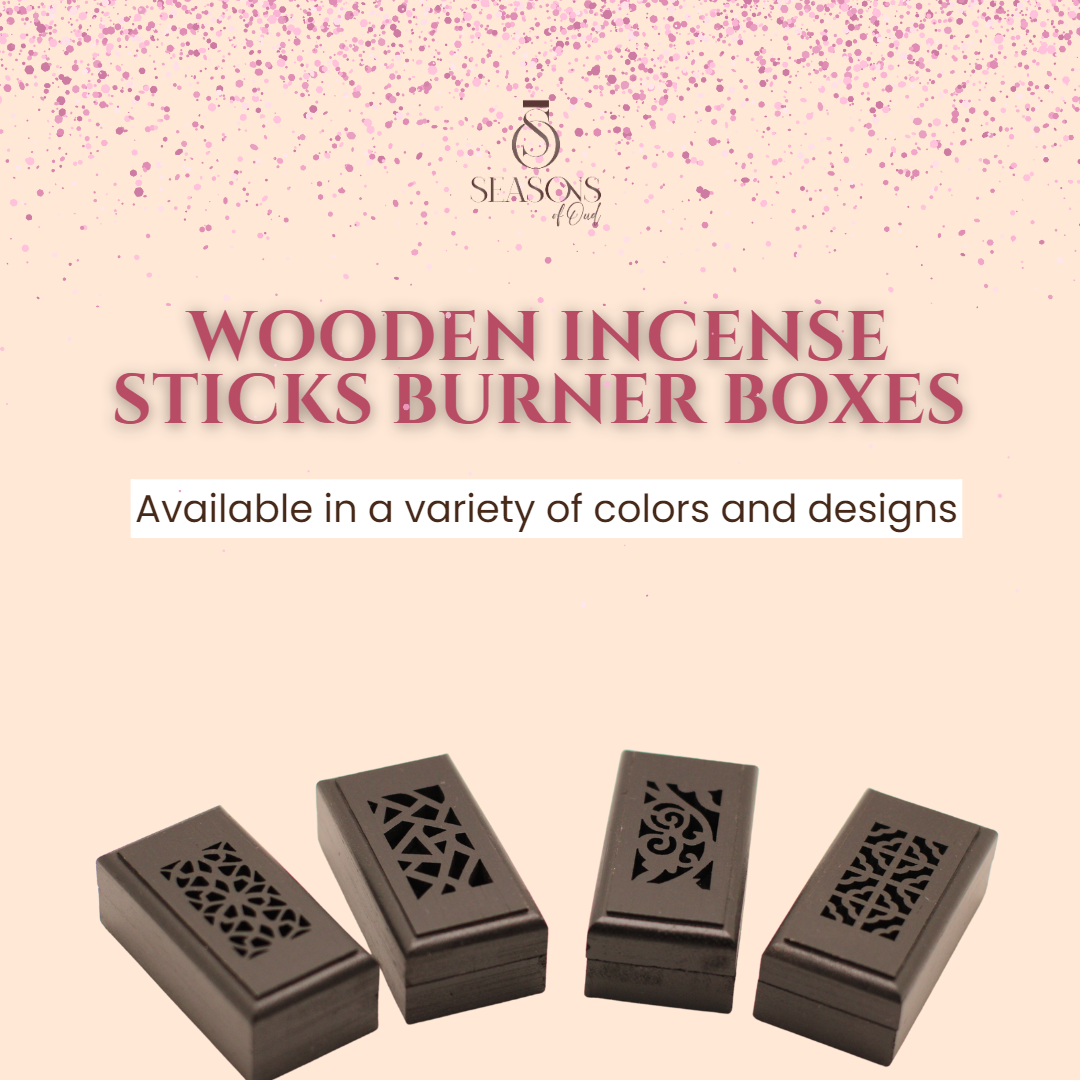 Wooden Incense Stick Burner Wooden Box (Black)