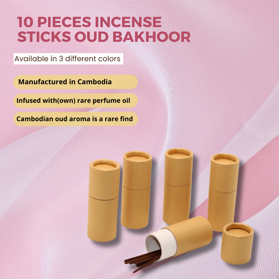 10 Piece Bakhoor Oud Incense Stick 4cm (Warm Beige)