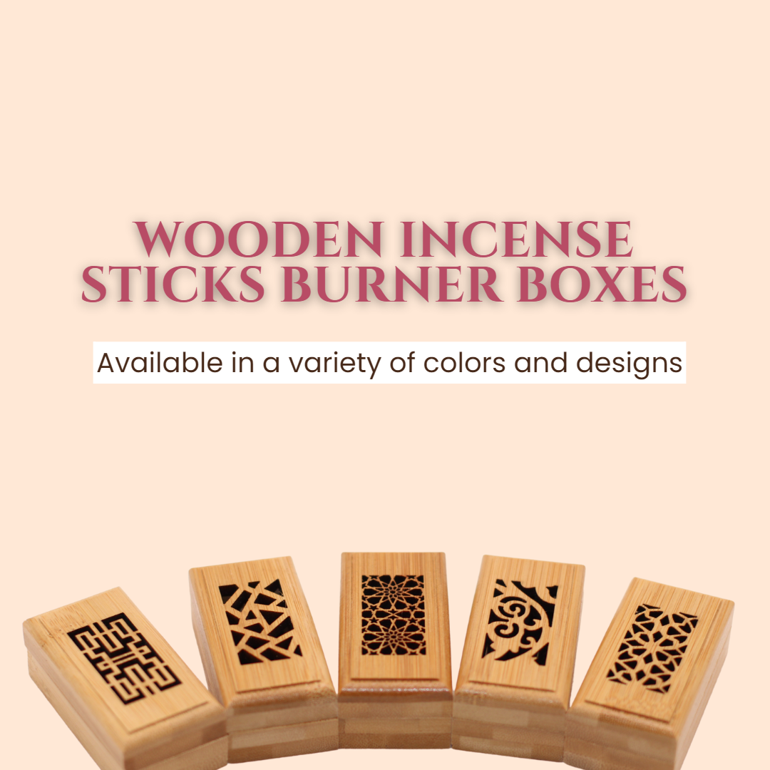 Wooden Incense Stick Burner Wooden Box (Warm Beige)