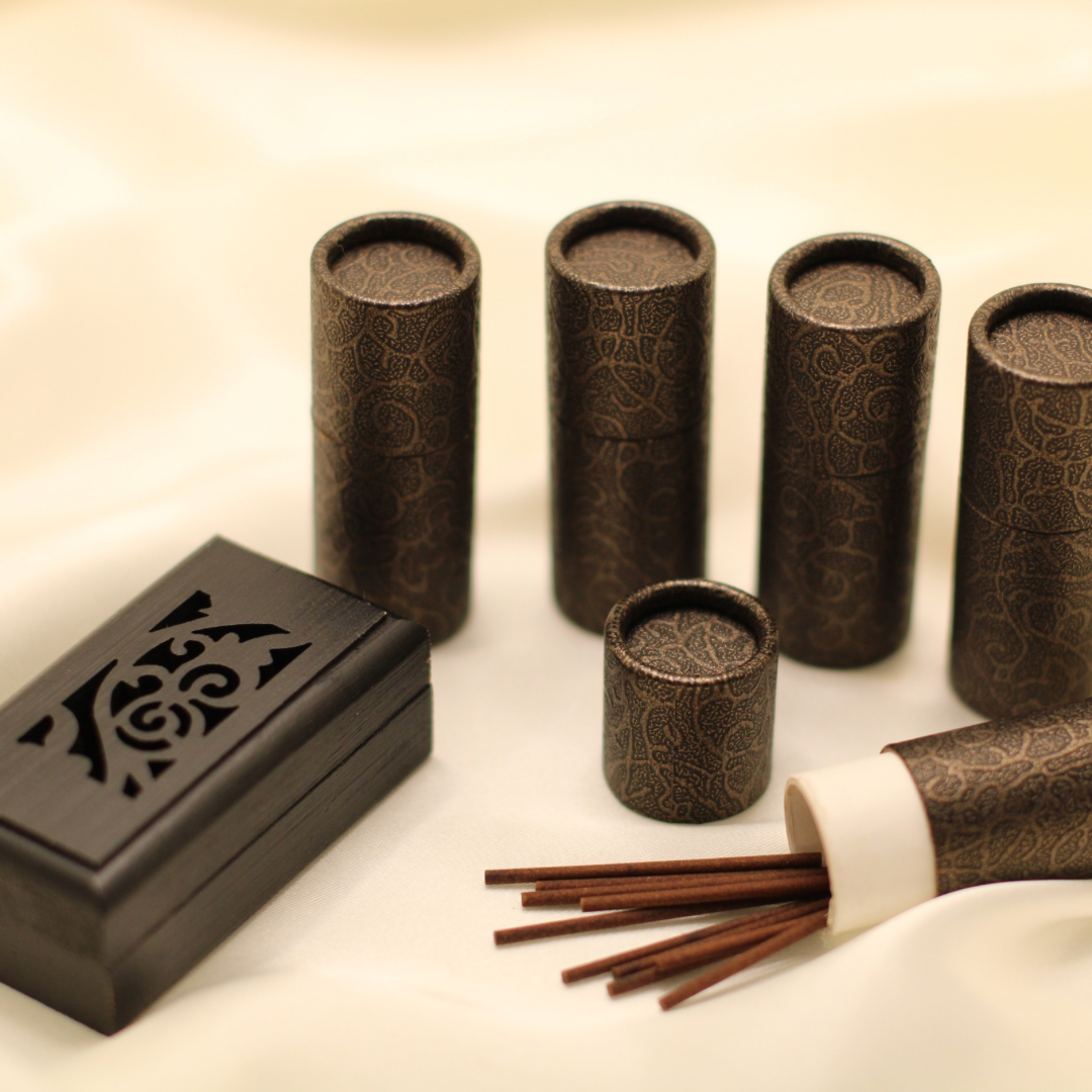 10 Pieces Oud Sticks with Wooden Burner Box (Black)