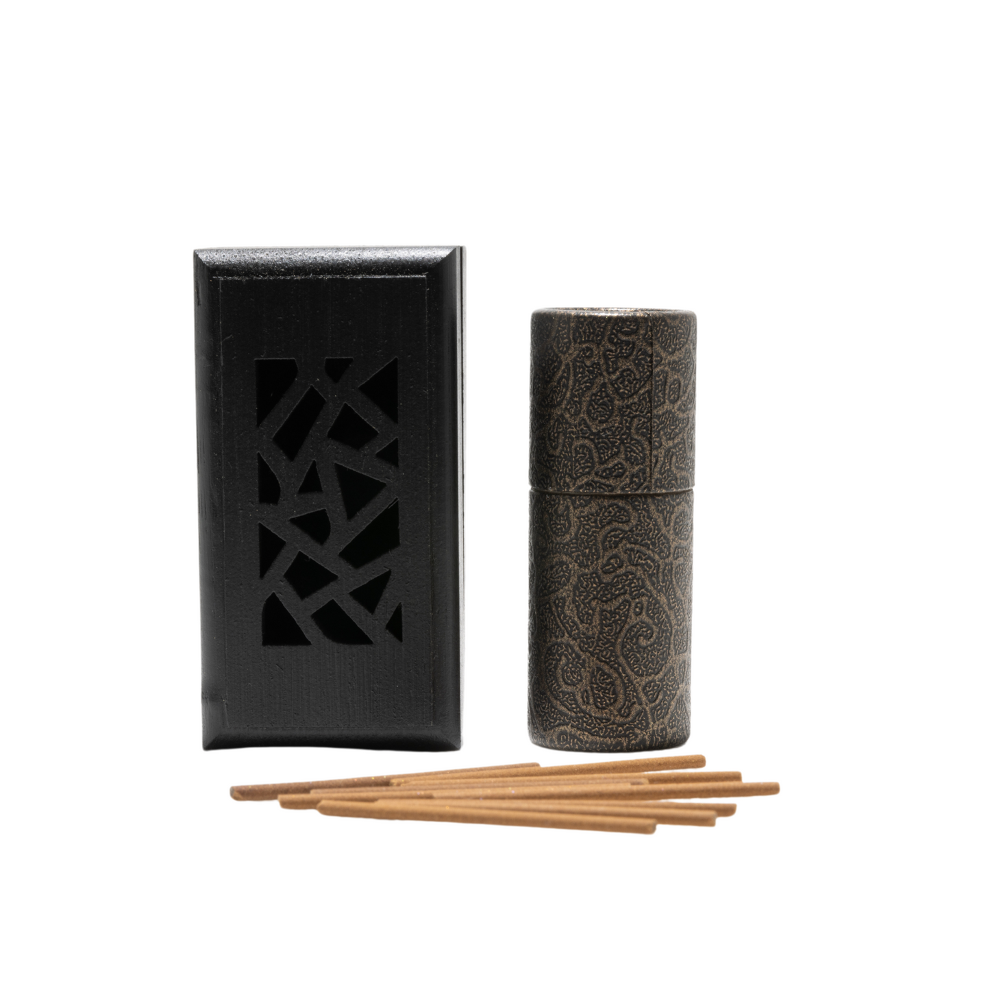 10 Pieces Oud Sticks with Wooden Burner Box (Black)